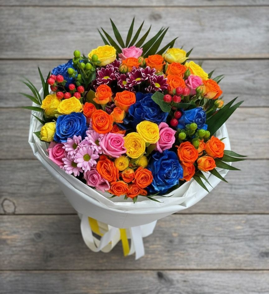 Букет цветов из: Розы и Хризантемы в Гулькевичах