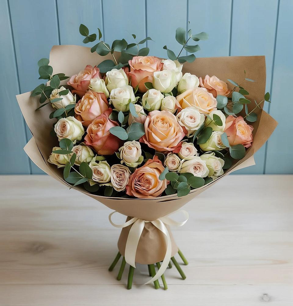 Букет цветов из: Альстромерии и Розы в Гулькевичах