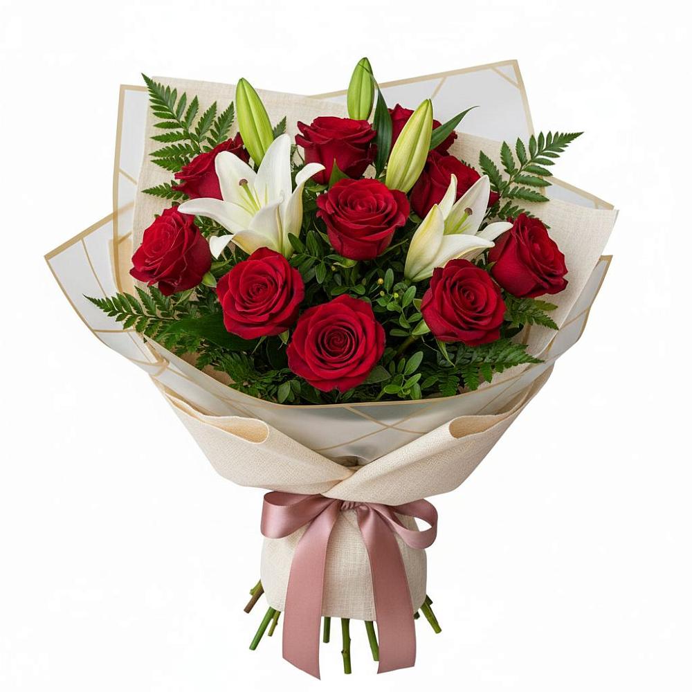 Букет цветов из: Лилии и Розы в Гулькевичах