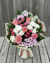 Букет цветов из:  Альстромерии, Гвоздики, Розы и Хризантемы #REPLACE_PRED# Гулькевичах