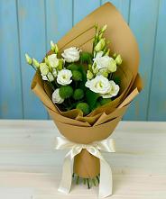 Букет цветов из:  Хризантемы и Лизиантусы #REPLACE_PRED# Гулькевичах