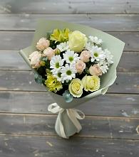 Букет цветов из:  Альстромерии, Розы и Хризантемы в Гулькевичах