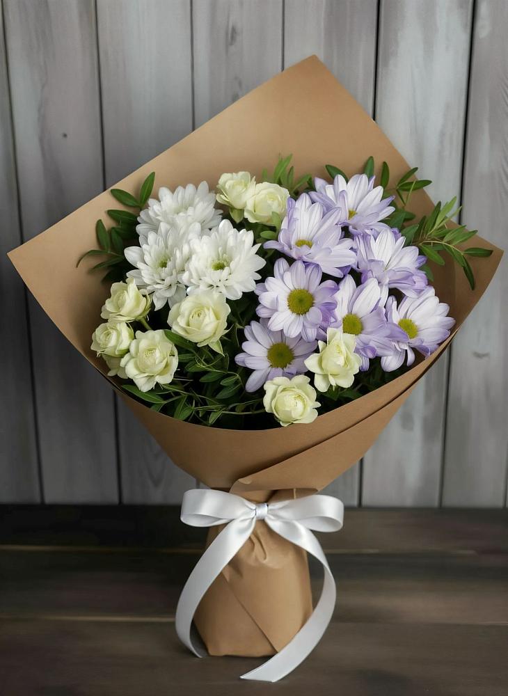 Букет цветов из: Хризантемы и Розы в Гулькевичах
